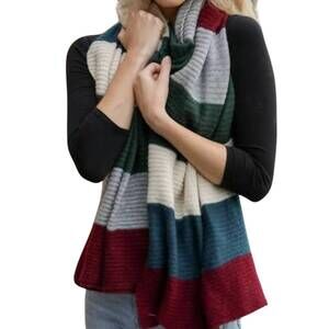 NEW LETO rib knit scarf in burgundy
